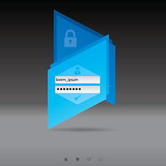 Image showing Abstract login screen with blue padlock