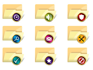 Image showing Folder icon set of 9