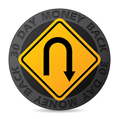 Image showing 30 day money back guarantee label with road sign