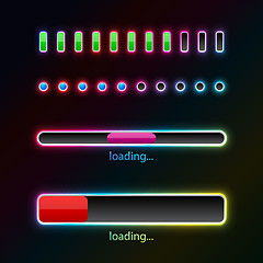 Image showing Pprogress bars with neon glow