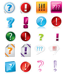 Image showing Various exclamation and question icon designs 