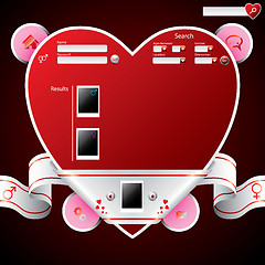 Image showing Ribbon wrapped heart shape website template