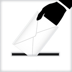 Image showing Hand dropping mail