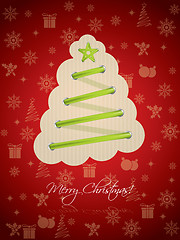 Image showing Cool christmas greeting with green laces