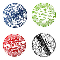 Image showing Free delivery seal vector set