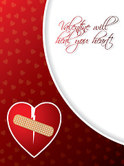 Image showing Valentine greeting card with broken heart