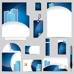 Image showing Business vector set in blue