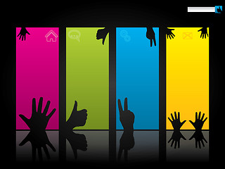 Image showing Website template design with hand symbols