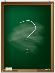 Image showing School blackboard with question mark