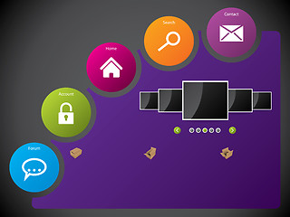 Image showing Website template design with colorful stickers