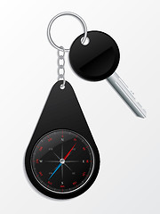 Image showing Key with compass keyholder