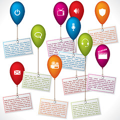 Image showing Infographic design with color ballons