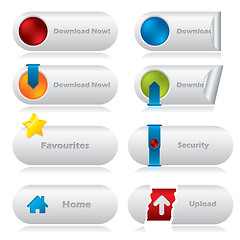 Image showing Download web buttons with various elements