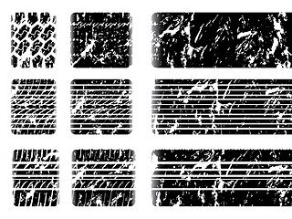 Image showing Grunge tire tread with skid mark 