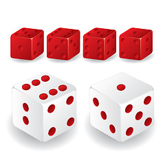 Image showing Red and white dice set