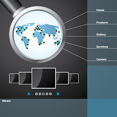 Image showing Website template design with magnifier
