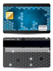 Image showing Blue credit card design