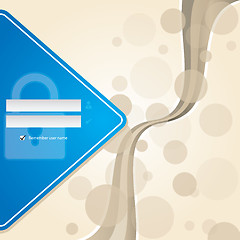 Image showing Abstract blue login screen with background