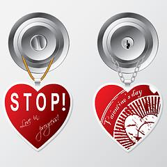 Image showing Hearts hanging on door knob