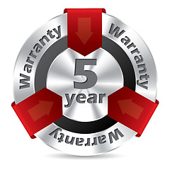 Image showing 5 year warranty badge design 