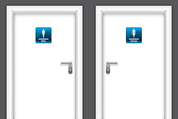 Image showing Doors with restroom symbols