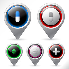 Image showing Shiny button set with medical elements
