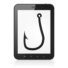 Image showing Security concept: Fishing Hook on tablet pc computer