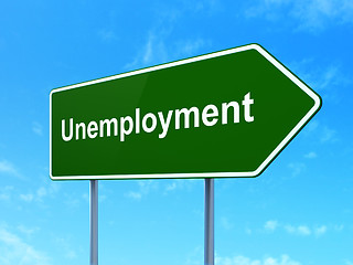 Image showing Finance concept: Unemployment on road sign background