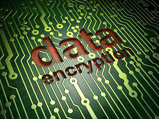 Image showing Security concept: Data Encryption on circuit board background