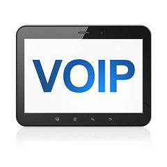 Image showing Web development concept: VOIP on tablet pc computer