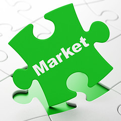 Image showing Finance concept: Market on puzzle background