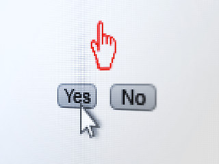 Image showing Social media concept: Mouse Cursor on digital computer screen