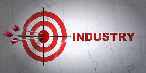 Image showing Finance concept: target and Industry on wall background