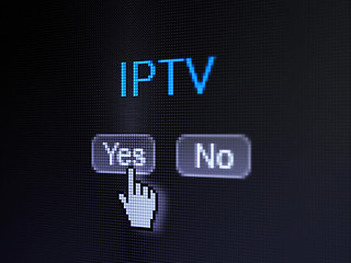 Image showing Web development concept: IPTV on digital computer screen