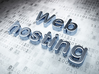 Image showing SEO web design concept: Silver Web Hosting on digital background