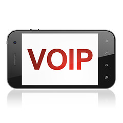 Image showing Web design concept: VOIP on smartphone