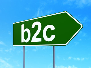 Image showing Business concept: B2c on road sign background