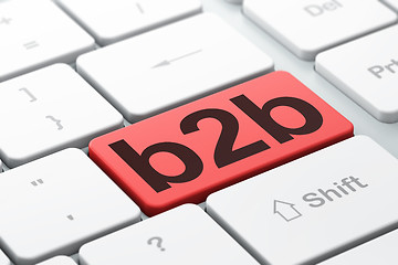 Image showing Business concept: B2b on computer keyboard background