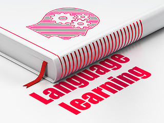 Image showing Education concept: book Head With Gears, Language Learning on white background