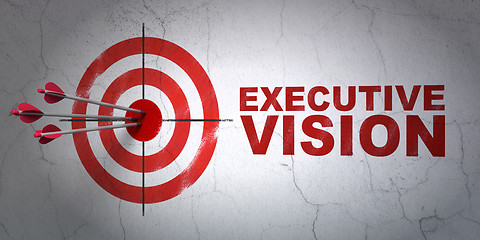 Image showing Business concept: target and Executive Vision on wall background