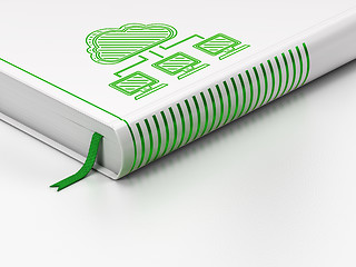 Image showing Cloud computing concept: closed book, Cloud Network on white background