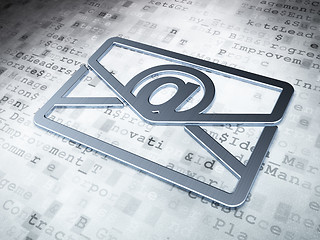 Image showing Business concept: Silver Email on digital background