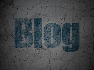 Image showing Web design concept: Blog on grunge wall background