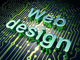 Image showing SEO web development concept: Web Design on circuit board background