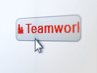 Image showing Business concept: Teamwork and Business Team on digital button background