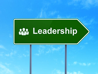 Image showing Business concept: Leadership and Business People on road sign background