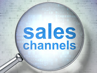 Image showing Marketing concept: Sales Channels with optical glass