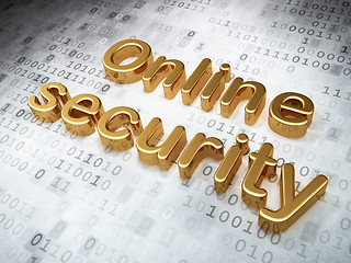 Image showing Safety concept: Golden Online Security on digital background