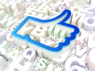 Image showing Social media concept: Thumb Up on alphabet background