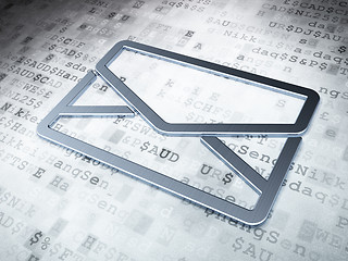 Image showing Business concept: Silver Email on digital background
